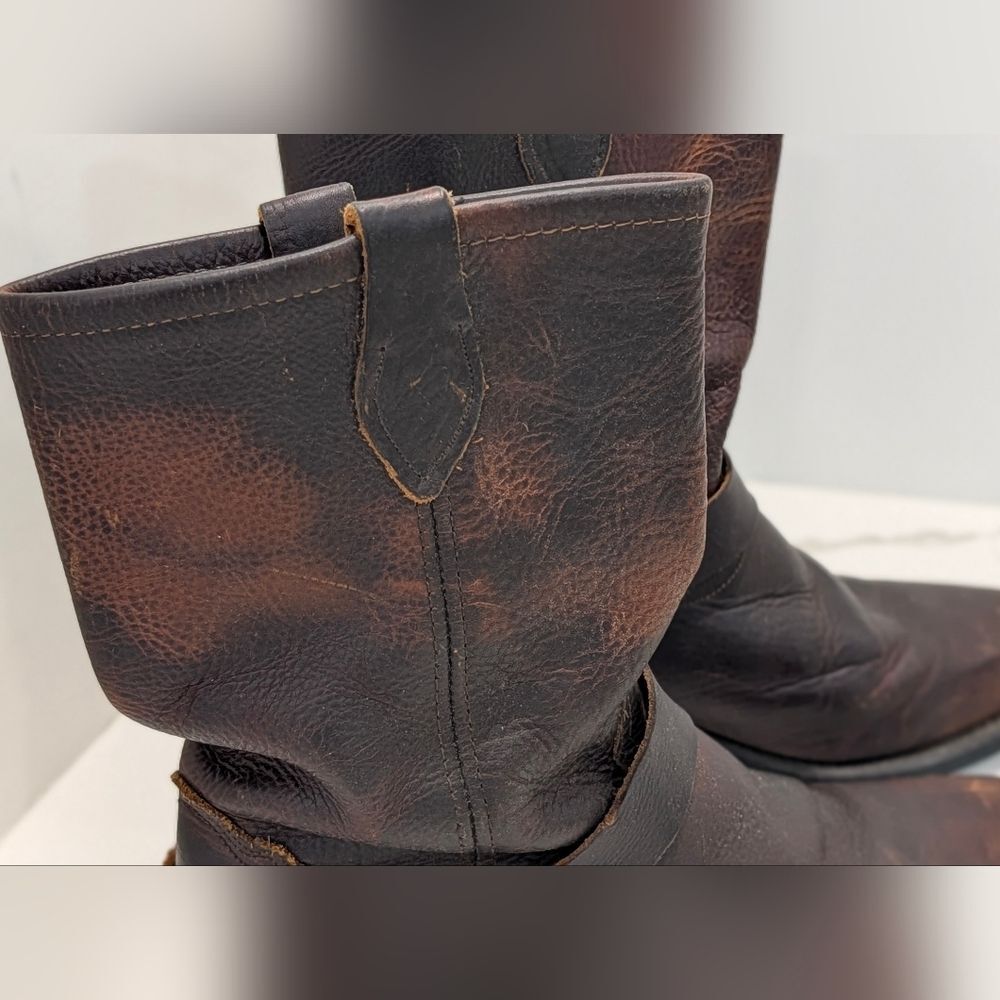 Source Unknown Brown Leather Combat Moto Boots - Picture 12 of 15
